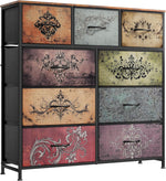 WLIVE 9-Drawer Fabric Storage Tower for Bedroom and Entryway