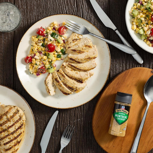 McCormick Grill Mates Montreal Chicken Seasoning, 2.75 oz, bold garlic, onion, pepper flavor, no MSG