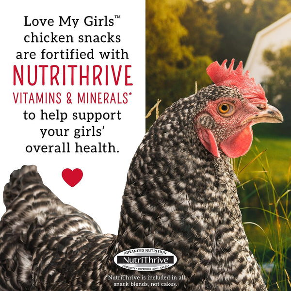 Love My Girls: Chicken Snacks - Fruit & Worms - 5lb Bag - Global Harvest, Gourmet Multi-Grain Treats, Corn-Free, Nutritious & Protein Rich Mealworms