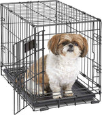 MidWest Homes for Pets 36-Inch iCrate Folding Dog Crate with Divider Panel, Leak-Proof Tray & Secure Latches – Metal Wire Kennel for Medium Large Breeds – Portable, Durable & Easy to Assemble