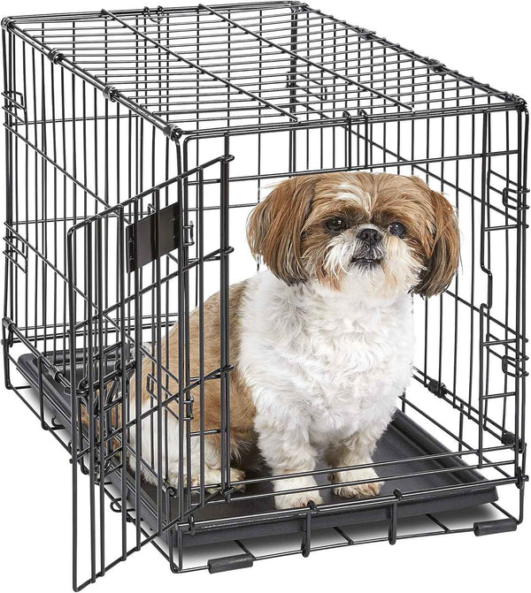 MidWest Homes for Pets 36-Inch iCrate Folding Dog Crate with Divider Panel, Leak-Proof Tray & Secure Latches – Metal Wire Kennel for Medium Large Breeds – Portable, Durable & Easy to Assemble