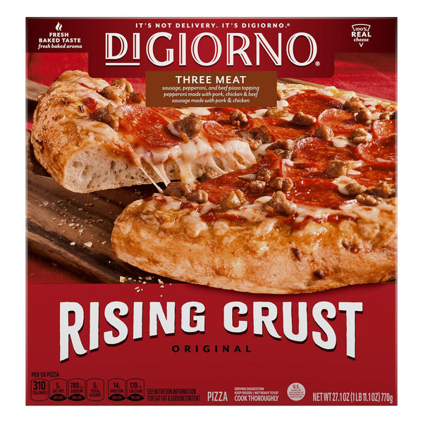 Digiorno Frozen Pizza, Rising Crust, Three Meat Pizza, Family Dinner