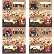 Kodiak Cakes Chewy Granola Snack Bars, S'mores, High Protein, 100% Whole Grains, Pack of 4