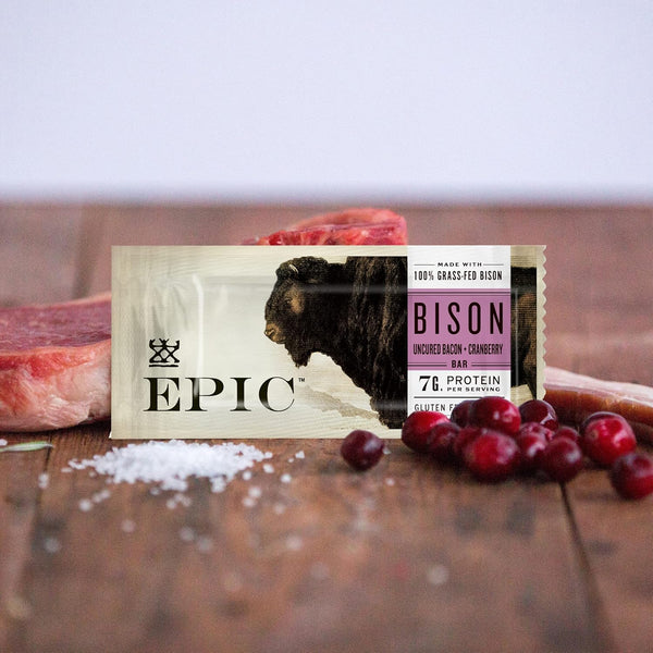 Grass-Fed Bison and Uncured Bacon Protein Bars, 12 Count, 15.6 oz Box