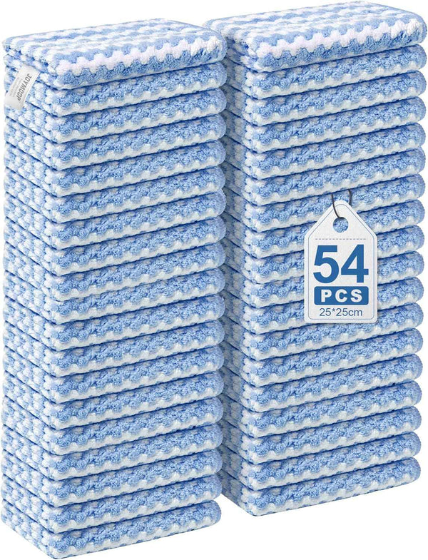 JOYMOOP 18 Pack Microfiber Cleaning Cloth, Kitchen Towels for Dish Drying Washing, Absorbent Streak Free Lint Free Rags for Cleaning, Reusable and Washable Towels - 10" x 10"