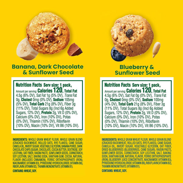 belVita Energy Snack Bites Variety Pack, 15 Individually Wrapped Snack Packs