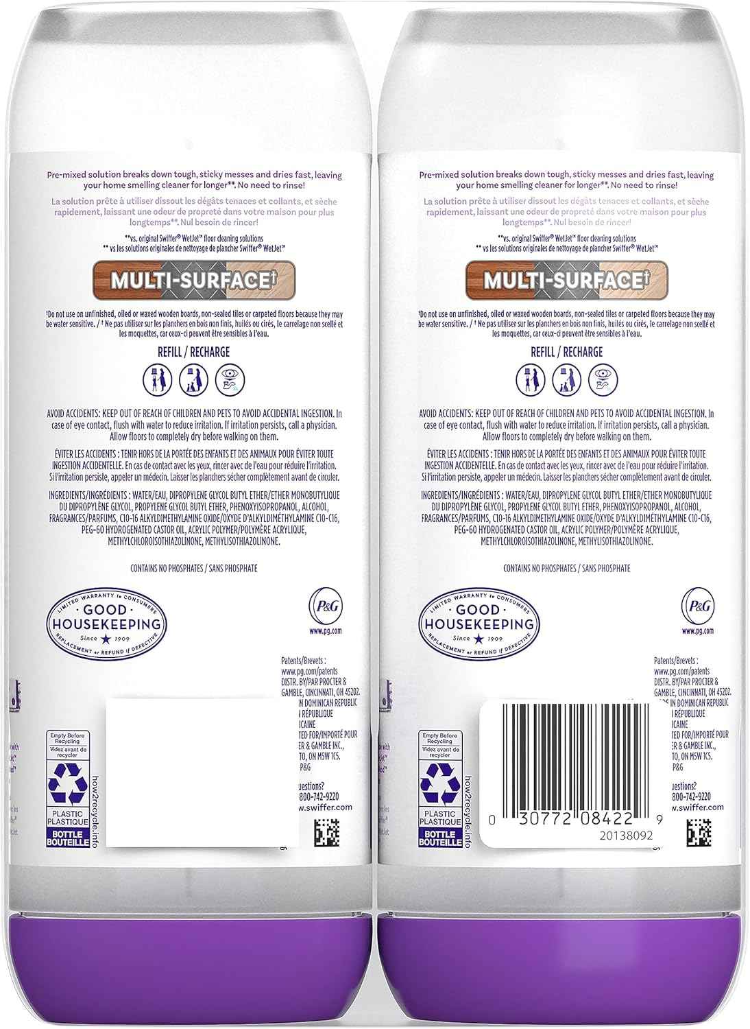 Swiffer PowerMop Floor Cleaning Solution with Fresh Scent, PowerMop Refills, Floor Cleaner for Mopping, 25.3 fl oz, 2 Pack