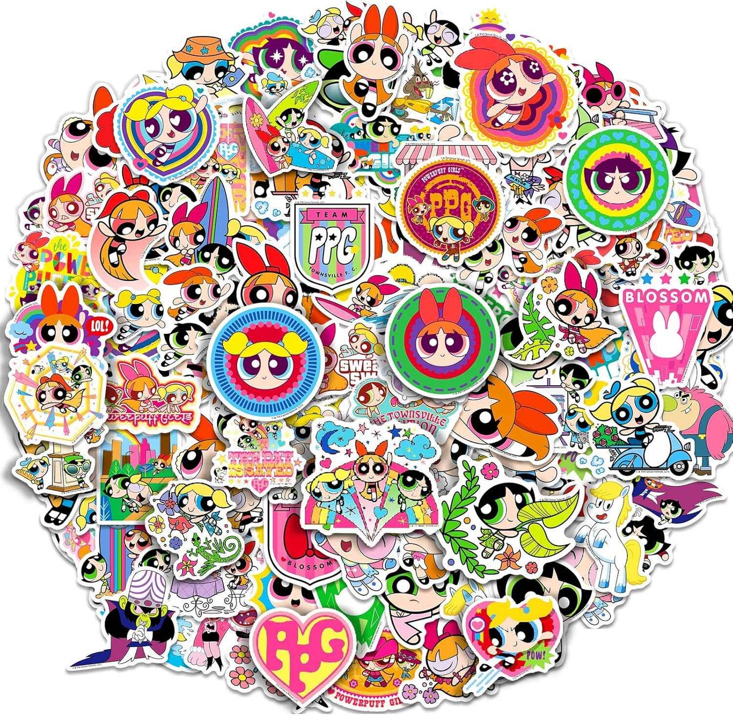 Cat and Mouse Stickers for Water Bottle, Waterproof Stickers Pack Best Friends Theme Scrapbooking Decals for Laptop, Tablet, Skateboard, Indoor/Outdoor for Teens Kids (50pcs)