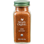 Simply Organic Chili Powder Certified Organic, 2.89 oz Glass Bottle, Salt-Free, Kosher
