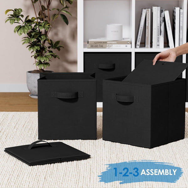 Storage Cubes Pack of 8 Standard Size Cube Storage Bins with Dual Handles