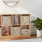 Collapsible fabric storage cube bins with handles for organization