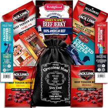 Beef Jerky Gift Baskets for Men with Meat and Cheese Variety Pack