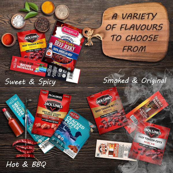 Beef Jerky Gift Baskets for Men with Meat and Cheese Variety Pack