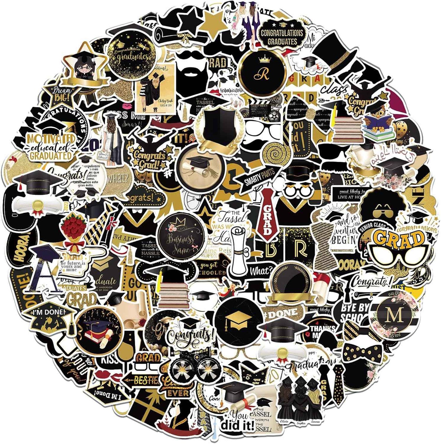 JULBEAR 200PCS Christmas Stickers, Non-Repeating Vinyl Holiday Party Stickers for Water Bottles, Cards, Scrapbooking Crafts Christmas Decorations Party Favors, Christmas Gifts for Kids Teens Adults