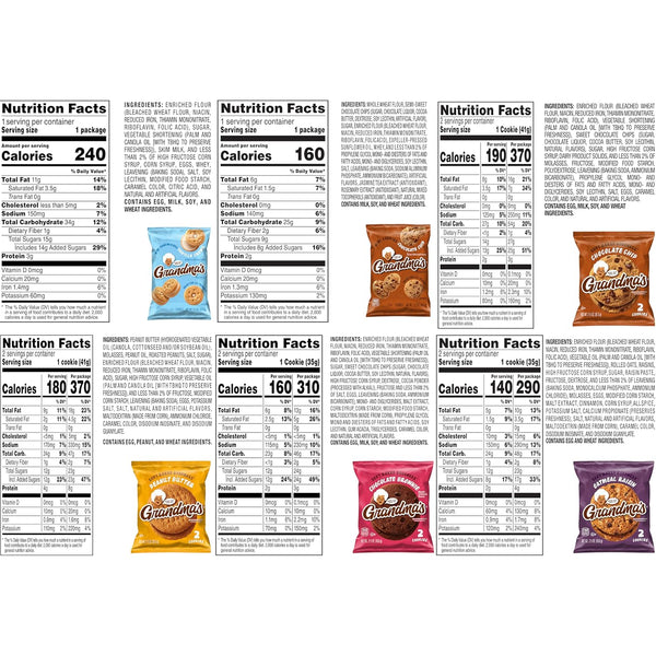 Variety Pack of Grandma's Cookies, 30 Count, Perfect for Snacking