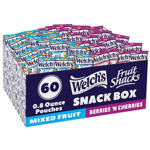 Welch's Mixed Fruit & Berries 'N Cherries Variety Pack, 60 single-serve 0.8oz bags, gluten-free, bulk pack