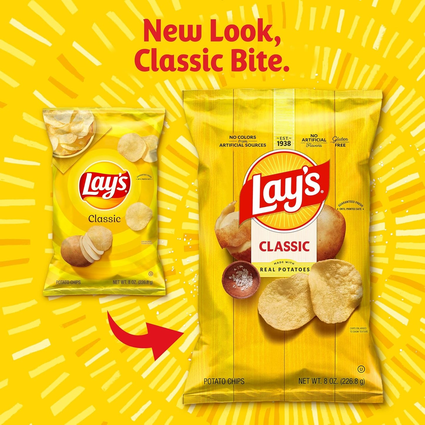 Frito Lay's Classic Potato Chips Bags, 1 Oz, 10 Ct