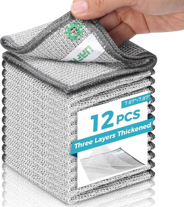 12 PCS Non Scratch Wire Dishcloths for Multi Surface Cleaning with Wire Mesh Material
