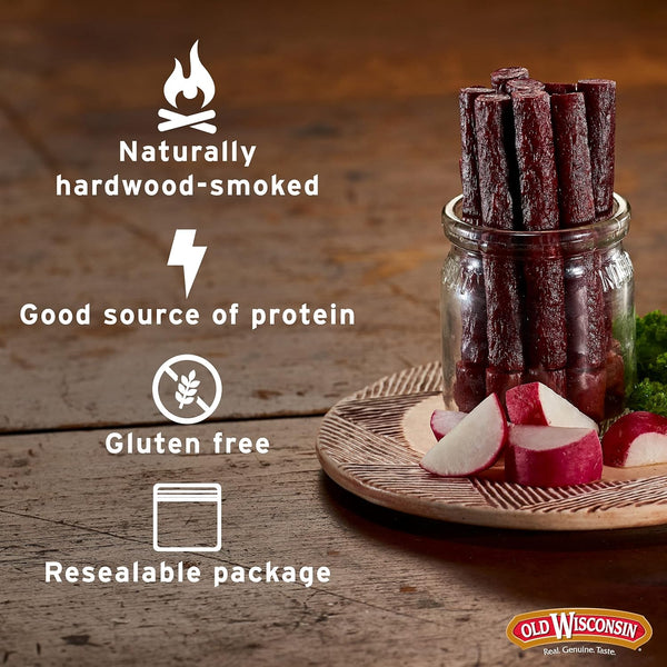 Old Wisconsin Turkey Sausage Snack Sticks, 16 Ounce Resealable Package, Naturally Smoked, High Protein, Low Carb, Keto, Gluten Free