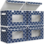 Univivi Fabric Foldable Storage Boxes [4-Pack] Large Collapsible Stackable Storage Bins with Lids, Closet Organizers and Storage Cube Basket for Home, Office, Bedroom (Gray, 17“ x 12” x 12")