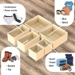 12-piece foldable drawer organizer set for home storage