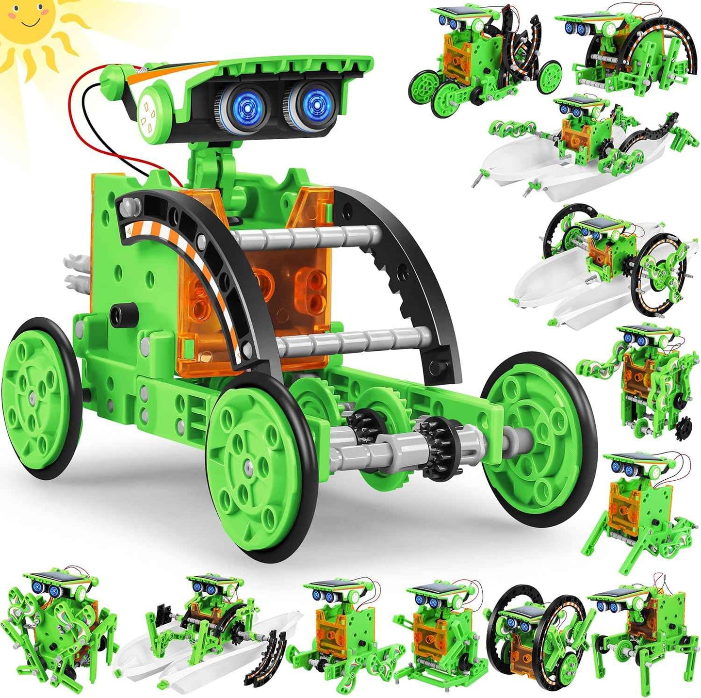 STEM 13-in-1 Education Solar Power Robots Toys for Boys Age 8+ , Educational Toy DIY Science Kits for Kids, Building Experiment Robotics Set Birthday Gifts for 8+ years old boys and girls .