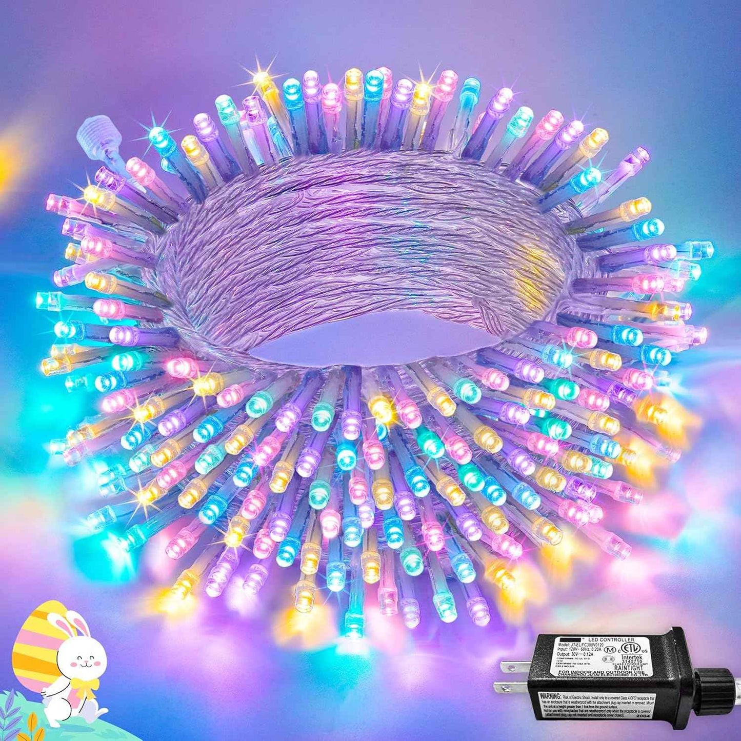 JMEXSUSS 100 LED Warm White Christmas Lights, Indoor String Light Bedroom 8 Modes Christmas Tree Lights Plug in, 33ft Connectable Fairy Twinkle Light Outdoor for Home Garden Xmas Tree Decor