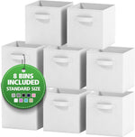 Storage Cubes Pack of 8 Standard Size Cube Storage Bins with Dual Handles