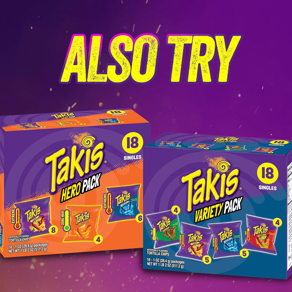 Takis Fuego Mini 25 pc 1.23 oz Bite Size Multipack Rolled Tortilla Chips