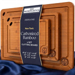 Carbonized Bamboo 3-Piece Cutting Board Set for Kitchen