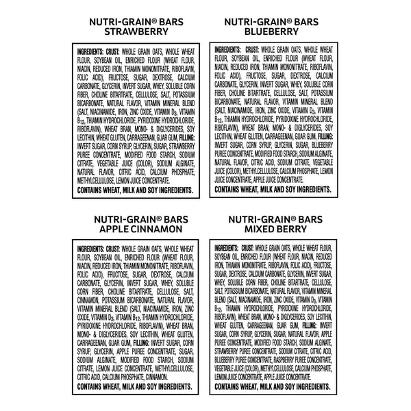 Nutri-Grain Soft Baked Breakfast Bars Variety Pack Whole Grain
