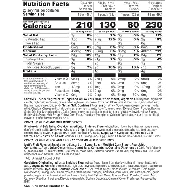 General Mills Snack Variety Pack with Chex Mix, Mott's, Gardetto's, and Pillsbury Cookies