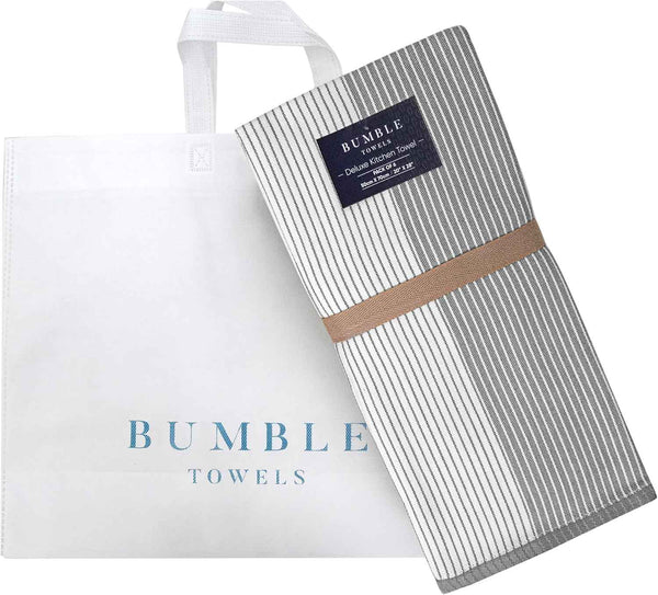 Premium Gray 20”x 28” Large Cotton Kitchen Hand Towels 6 Pack with Hanging Loop