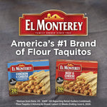 El Monterey Taquitos Flour, Chicken and Cheese Box, 20 Oz, Frozen Mexican Dinner