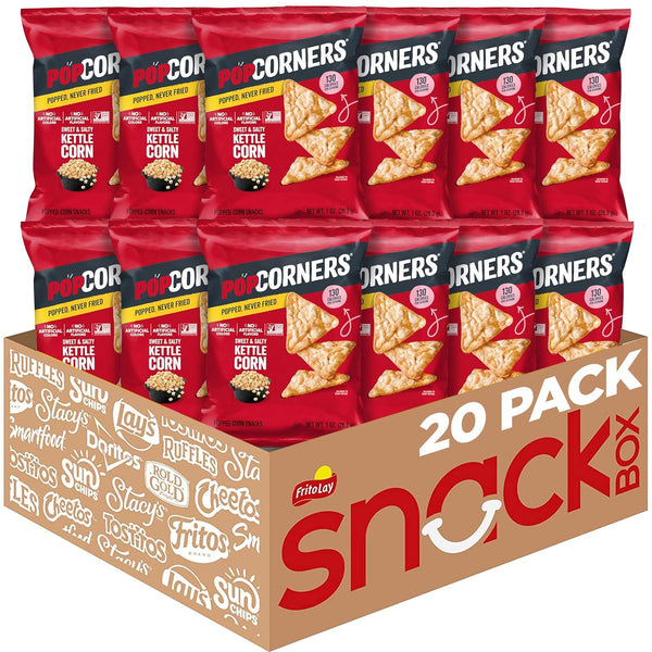 PopCorners Popped Corn Chips Variety Snack Pack 20 Pack Gluten Free