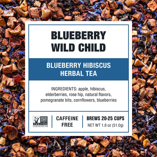 Tiesta Tea Blueberry Wild Child Loose Leaf Herbal Tea 1.8 Ounce Resealable Pouch