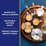 La Dolce Vita Classic Almond Italian Biscotti Cookie Snacks with Whole Almonds, 40 oz. Jar, 30 Servings (Pack of 1)