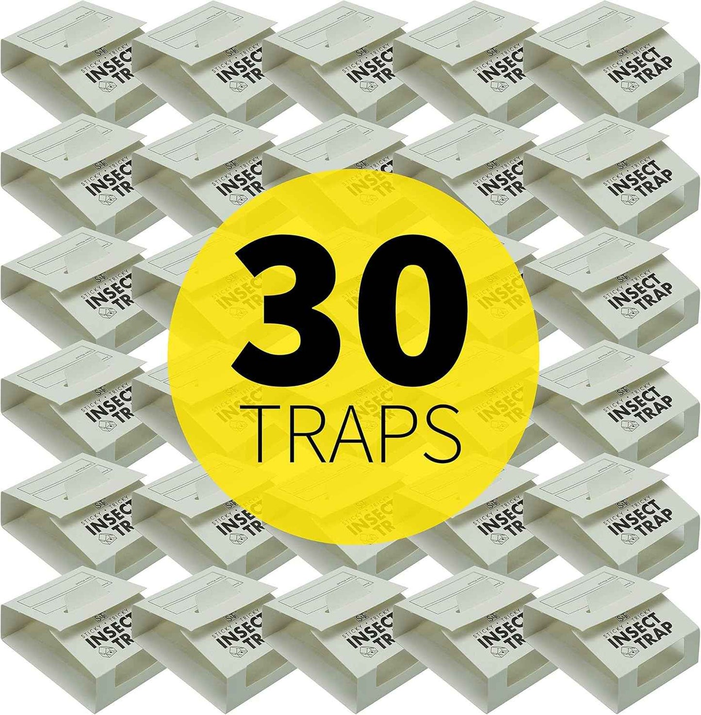 S&T INC. Insect Traps, 30 Count, Glue Traps for Brown Recluse, Hobo Spiders, Black Widows, Use in Home, Basement or Garage, or Utility Rooms for Pest Control