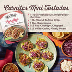 Del Real Foods Carnitas, Shredded Pork Entrée | Fully Cooked, Heat & Serve, Microwaves in Minutes | For Tacos, Bowls & Family Meals | Keep Refrigerated, 15 oz Pack