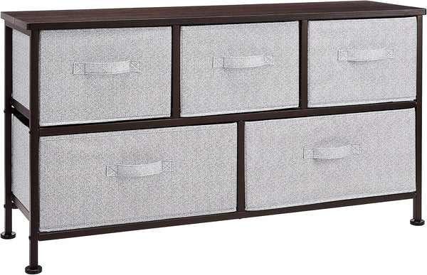 Amazon Basics Extra Wide Fabric 5-Drawer Storage Organizer Unit for Closet