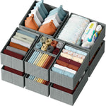 Drawer Organizer Clothes Set of 12 White-Grey - Dresser Organizer For Nursery, Bedroom, Closet - Perfect Baby Clothes Organizer and Storage & General Nursery Organization or Dresser Drawer Organizers