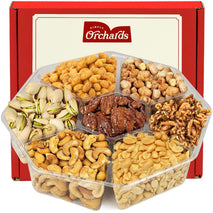 7 Sectional Platter Gift Basket with Freshly Roasted Nuts