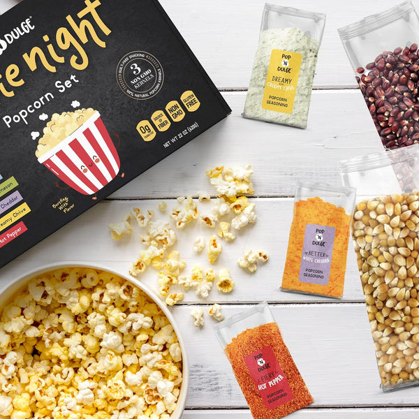 Pop n' Dulge Popcorn Movie Night Supplies 16-piece Gift Set