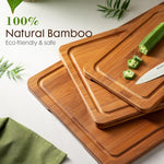 Astercook Deep-Carbonized Bamboo Cutting Board Set with Storage Stand
