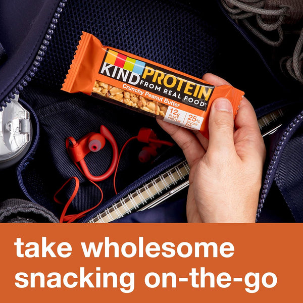 KIND Protein Bars, Crunchy Peanut Butter, Gluten Free, 12g Protein, 12 Count