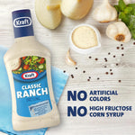 Kraft Classic Ranch Dressing 16 fl oz bottle with improved herb and ranch flavor