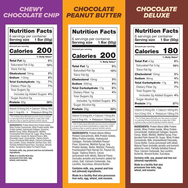 Pure Protein Bars Variety Pack, High Protein, Low Sugar, Gluten Free, 18 Count