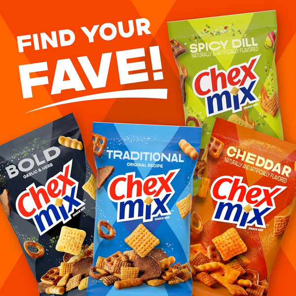 Chex Mix Cheddar Savory Snack Mix, 20 oz tub, resealable