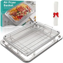Air Fryer Basket for Oven, OPENICE 15.3" x 11.0" Large Air Fryer Tray and Pan with 30PCS Parchment Papers, Stainless Steel Oven Air Fryer Basket and Tray for Baking Grilling