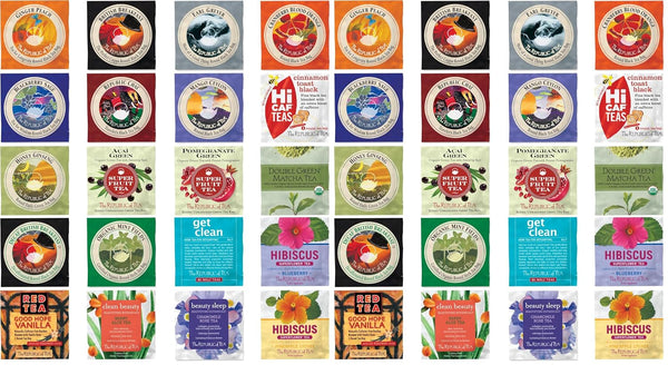 The Republic of Tea Premium Assortment of Teas and Herbs 40 Individually Wrapped Tea Bags